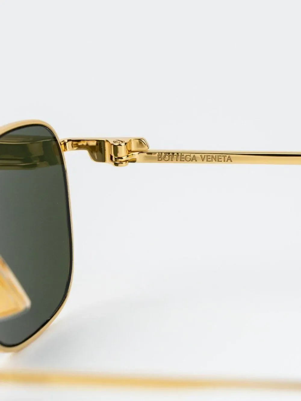 Bottega Veneta Men Sunglasses Gold Green Rectangle BV1300S 002 NEW AUTHENTIC